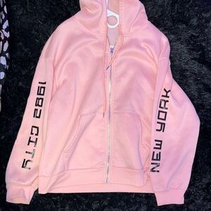 SHEIN Pink Hoodie with New York Print